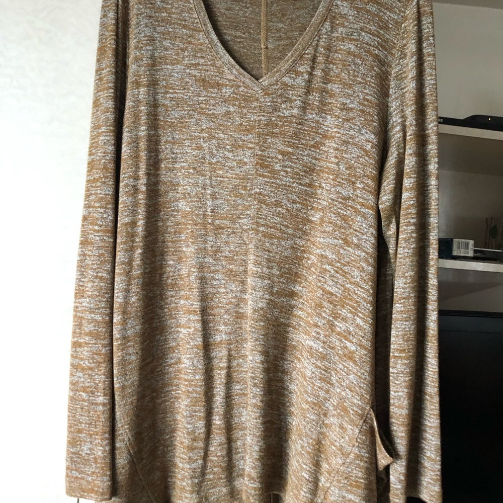 LOGO by Lori Goldstein Brown Knit Top